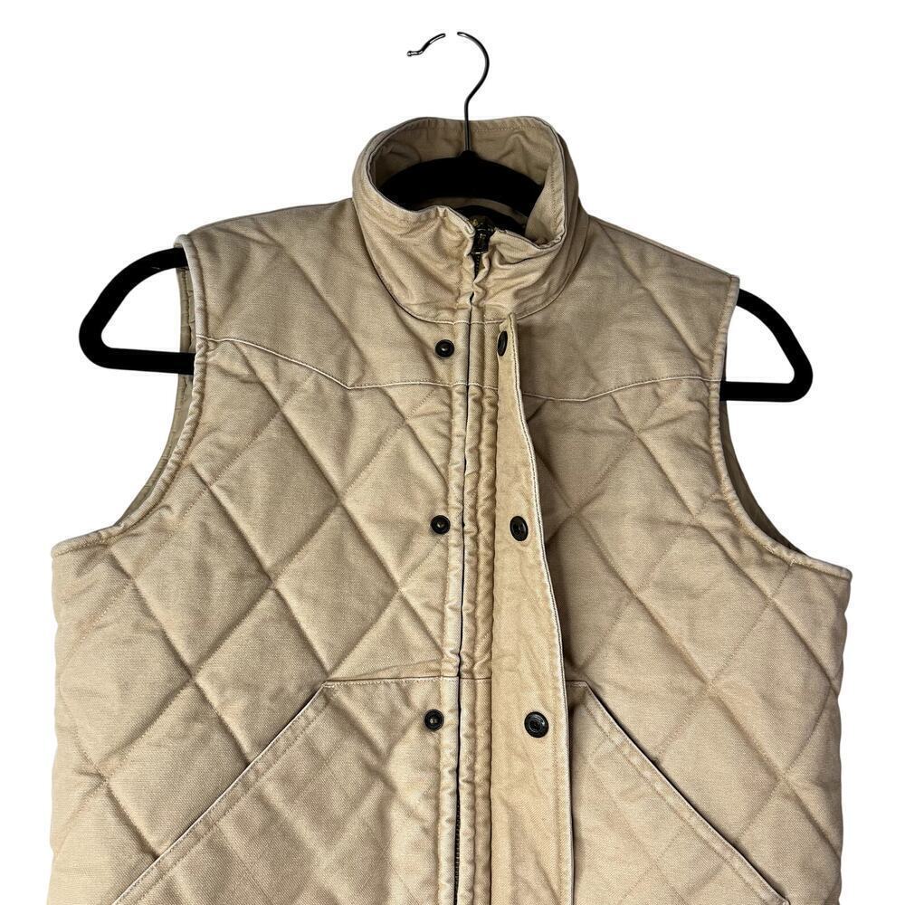 Ralph Lauren Sport Quilted Insulated Vest Zip Up Cream Tan Women's SMALL Cotton - Picture 4 of 8